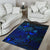 Kosrae Area Rugs Turtle Hibiscus Blue - Polynesian Pride