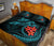 Hawaiian Polynesian Quilt Bed Set - Turquoise Kanaka Maoli & Manta Ray Turtle Tentacle - Polynesian Pride