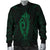 Hawaii Kakau Makau Fish Hook Kanaka Map Men's Bomber Jacket Polynesian - Green - Polynesian Pride