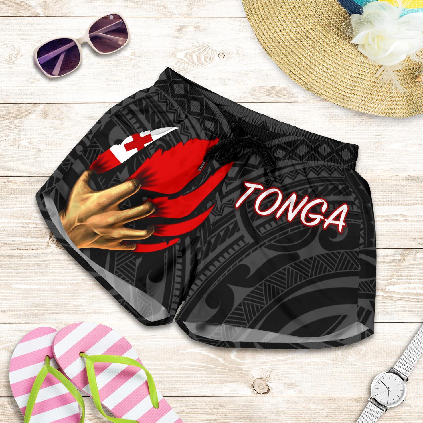 Tonga Women's Short - Tonga In Me (Black) Women Black - Polynesian Pride