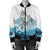 Maori Manaia The Blue Sea Women's Bomber Jacket, White - Polynesian Pride