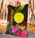 Palau Polynesian Personalised Premium Blanket - Hibiscus and Banana Leaves - Polynesian Pride