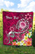 FSM Custom Personalised Premium Quilt - Turtle Plumeria (PINK) - Polynesian Pride