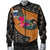 Samoa Men's Bomber Jacket - Polynesian Hook And Hibiscus (Nude) - Polynesian Pride