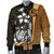 Tonga Micronesia Men's Bomber Jackets Gold - Turtle With Hook - Polynesian Pride