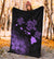 Hawaii Hibiscus Map Polynesian Ancient Purple Premium Blanket - Polynesian Pride