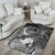 Custom Personalised Yap Area Rug - Humpback Whale with Tropical Flowers (White) - Polynesian Pride