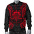 Tuvalu Polynesian Men's Bomber Jacket Map Red - Polynesian Pride