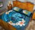 Tuvalu Polynesian Quilt Bed Set - Blue Plumeria Animal Tattoo - Polynesian Pride