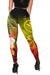 Polynesian Hawaii Women's Leggings - Kanaka Maoli Humpback Whale with Tropical Flowers (Yellow) - Polynesian Pride