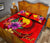 Papua New Guinea Polynesian Custom Personalised Quilt Bed Set - Floral With Seal Red - Polynesian Pride