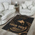 Papua New Guinea Polynesian Custom Personalised Area Rug - Gold Tribal Wave - Polynesian Pride