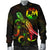 Tonga Polynesian Men's Bomber Jacket - Turtle With Blooming Hibiscus Reggae - Polynesian Pride