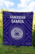 American Samoa Premium Quilt - Seal In Polynesian Tattoo Style ( Blue) - Polynesian Pride