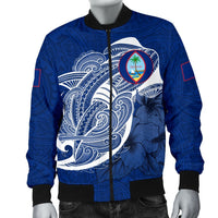 Guam Men's Bomber Jacket Shark Coat Of Arms LT6 - Polynesian Pride