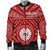 Tahiti Personalised Men's Bomber Jacket - Tahiti Seal In Polynesian Tattoo Style (Red) - Polynesian Pride