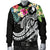 YAP Polynesian Men's Bomber Jacket - Summer Plumeria (Black) - Polynesian Pride