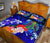 Kosrae Quilt Bed Set - Humpback Whale with Tropical Flowers (Blue) - Polynesian Pride