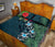 Kanaka Maoli (Hawaiian) Polynesian Quilt Bed Set - Hibiscus Turtle Tattoo Blue - Polynesian Pride