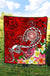 American Samoa Polynesian Premium Quilt - Turtle Plumeria (Red) - Polynesian Pride