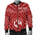 Tonga Personalised Men's Bomber Jacket - Tonga Seal With Polynesian Tattoo Style (Red) - Polynesian Pride