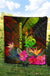 New Caledonia Polynesian Premium Quilt - Hibiscus and Banana Leaves - Polynesian Pride