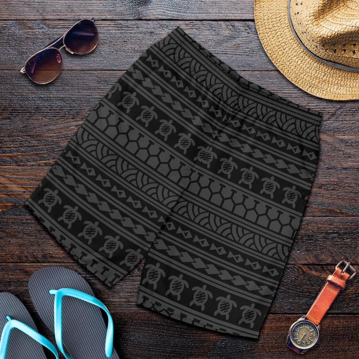 Polynesian Tattoo Tribal Gray Men's Short - Polynesian Pride