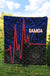 Samoa Premium Quilt - Samoa Seal With Polynesian Patterns In Heartbeat Style(Blue) - Polynesian Pride