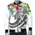 Fiji Polynesian Men's Bomber Jacket - Summer Plumeria (White) - Polynesian Pride