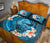 Samoa Polynesian Quilt Bed Set - Blue Plumeria Animal Tattoo - Polynesian Pride