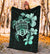 Hawaiian Kanaka Hibiscus Plumeria Mix Polynesian Turtle Premium Blanket Turquoise AH - Polynesian Pride