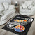 Tahiti Custom Personalised Area Rug - Tahiti Seal Polynesian Patterns Plumeria (Black) - Polynesian Pride