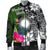 Marshall Islands Men Bomber Jacket - Turtle Plumeria Banana Leaf - Polynesian Pride