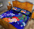 Cook Islands Quilt Bed Set - Humpback Whale with Tropical Flowers (Blue) - Polynesian Pride