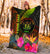 Niue Polynesian Personalised Premium Blanket - Hibiscus and Banana Leaves - Polynesian Pride