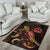 Vanuatu Polynesian Area Rugs - Turtle With Blooming Hibiscus Gold - Polynesian Pride