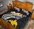 Papua New Guinea Quilt Bed Set - PNG Seal Polynesian Patterns Plumeria (Black) - Polynesian Pride