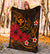 Polynesian Hawaii Kanaka Maoli Premium Blanket - Humpback Whale with Hibiscus (Golden) - Polynesian Pride