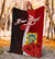 Tuvalu Polynesian Custom Personalised Premium Blanket - Coat Of Arm With Hibiscus - Polynesian Pride