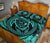 Hawaiian Kanaka Honu Hibiscus Tornando Turquoise Polynesian Quilt Bed Set - Polynesian Pride