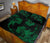 Hawaii Head Hammer Shark Hibiscus Green Quilt Bed Set - Polynesian Pride