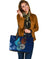 American Samoa Polynesian Leather Tote - Blue Polynesian Eagle - Polynesian Pride