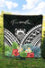 Tuvalu Premium Quilt - Tuvalu Coat of Arms & Polynesian Tropical Flowers White - Polynesian Pride