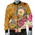 Samoa Custom Personalised Men's Bomber Jacket - Turtle Plumeria (Gold) - Polynesian Pride