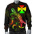 Wallis and Futuna Polynesian Men's Bomber Jacket - Turtle With Blooming Hibiscus Reggae - Polynesian Pride