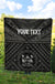 Fiji Personalised Premium Quilt - Fiji Seal With Polynesian Tattoo Style ( Black) - Polynesian Pride