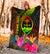 Guam Polynesian Personalised Premium Blanket - Hibiscus and Banana Leaves - Polynesian Pride