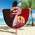 Tahiti Polynesian Beach Blanket - Coat Of Arm With Hibiscus - Polynesian Pride