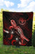 Hawaii Polynesian Premium Quilt - Turtle With Blooming Hibiscus Red - Polynesian Pride