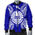 French Polynesia Polynesian Men's Bomber Jacket Map Blue - Polynesian Pride